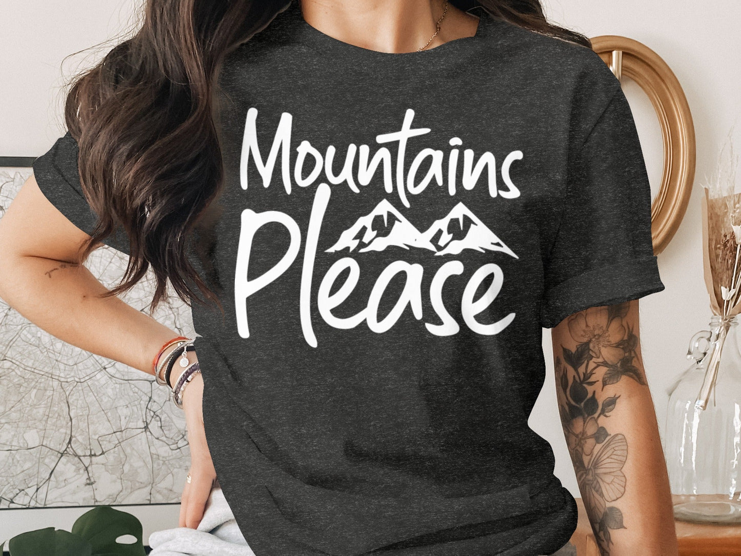 Mountains Please Design Stylish Nature Lover T-Shirt