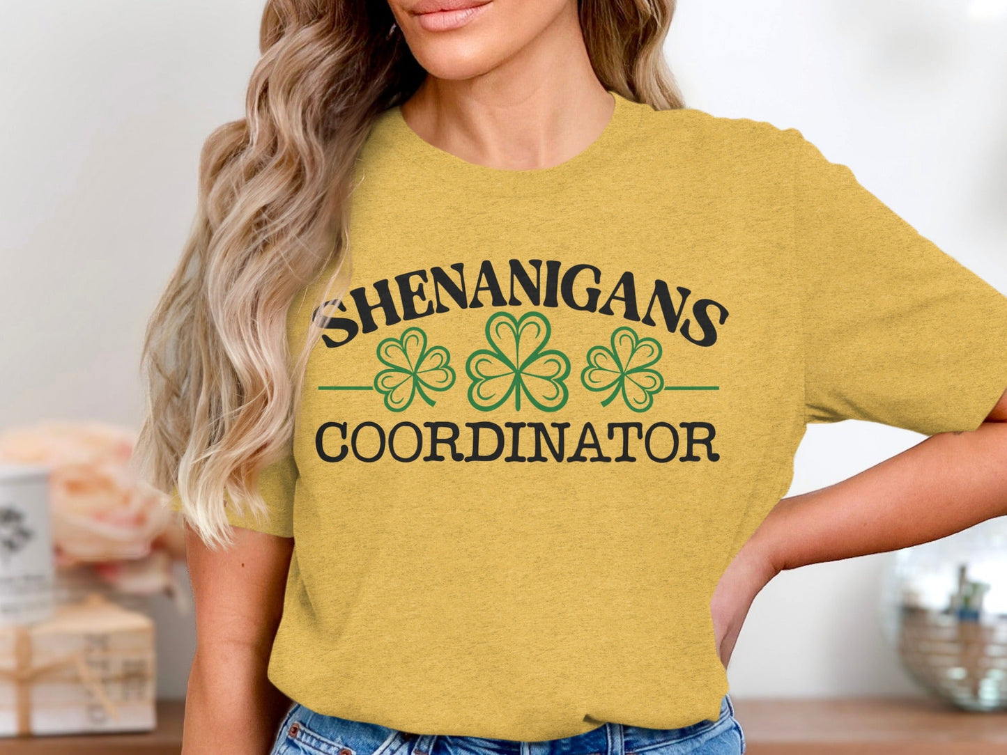 Shenanigans Coordinator With Shamrocks Design Funny T-Shirt