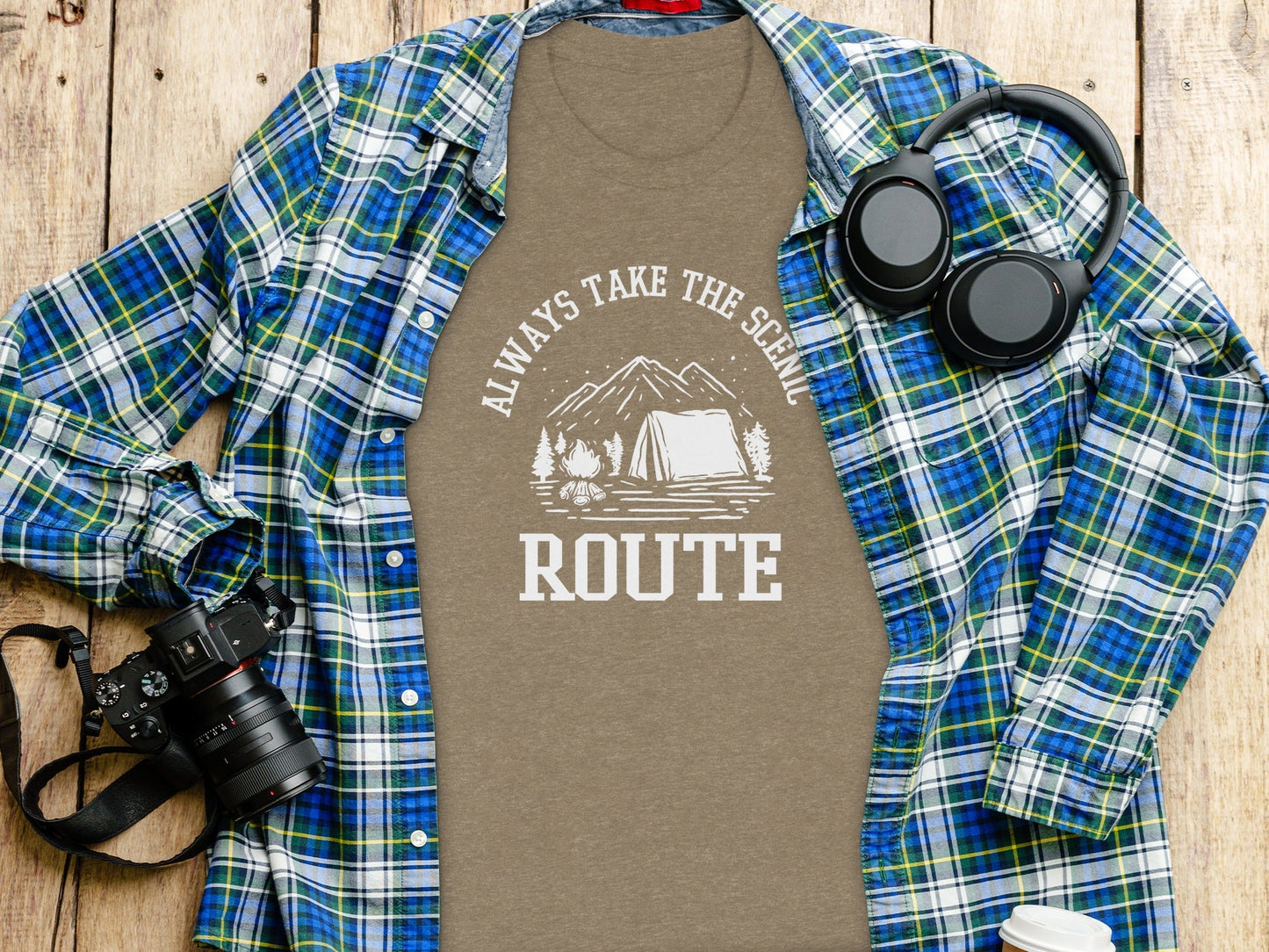 Always Take The Scenic Route Camping Adventure T-Shirt