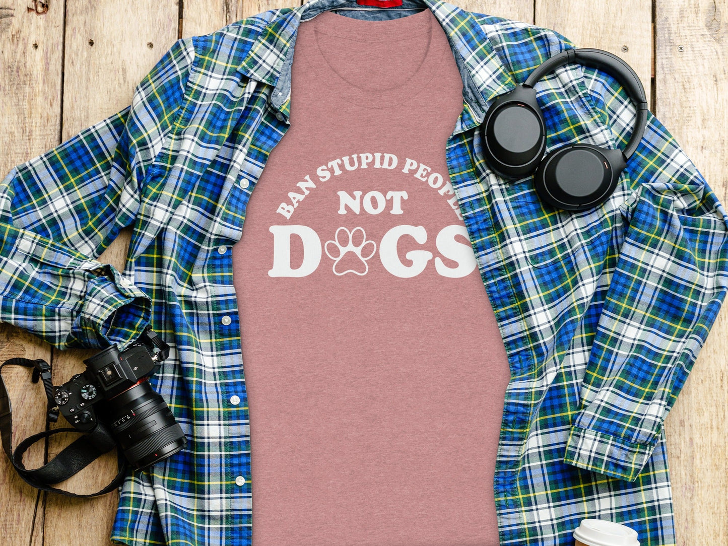 Ban Stupid People Not Dogs Funny Slogan Statement T-Shirt