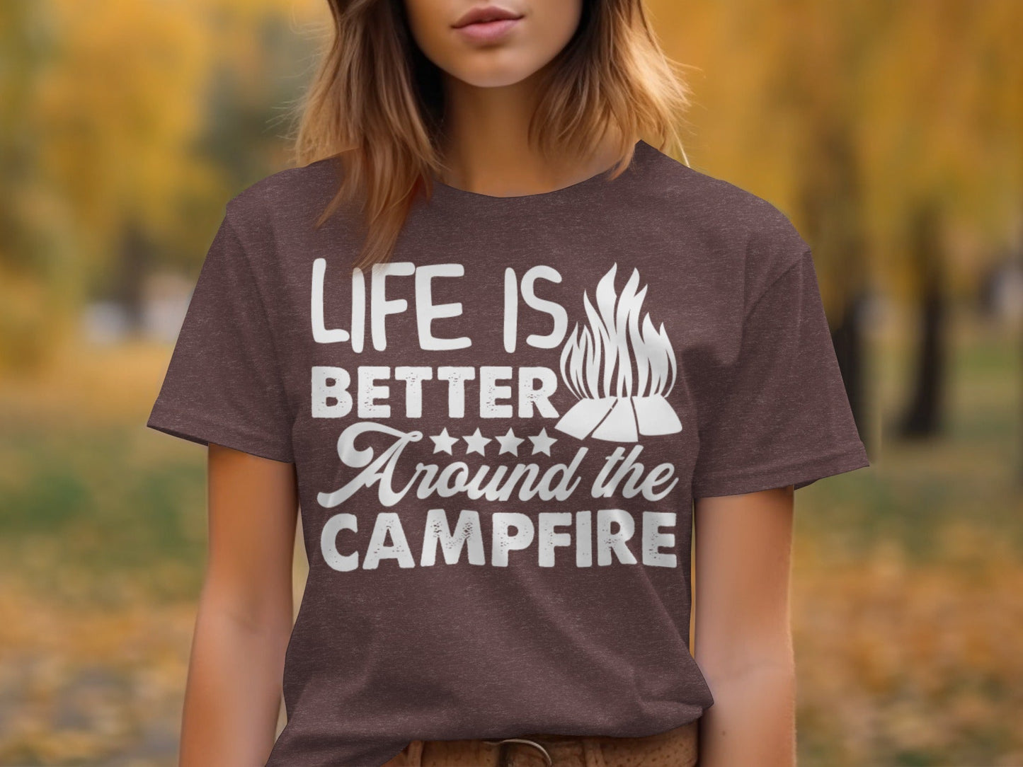 Life Is Better Around The Campfire Graphic Print T-Shirt
