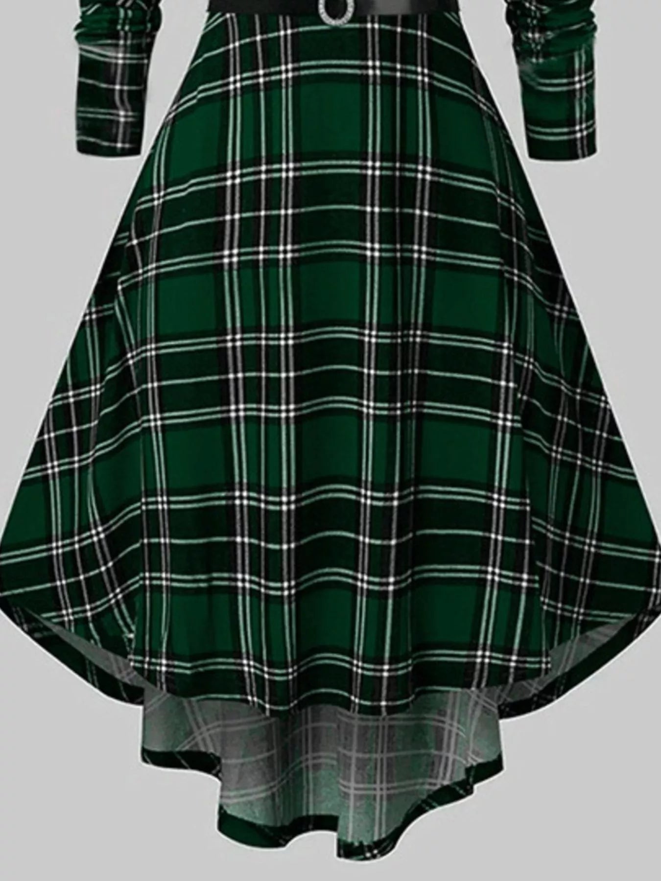 Fuzzy Trim Long Sleeve Christmas Dress