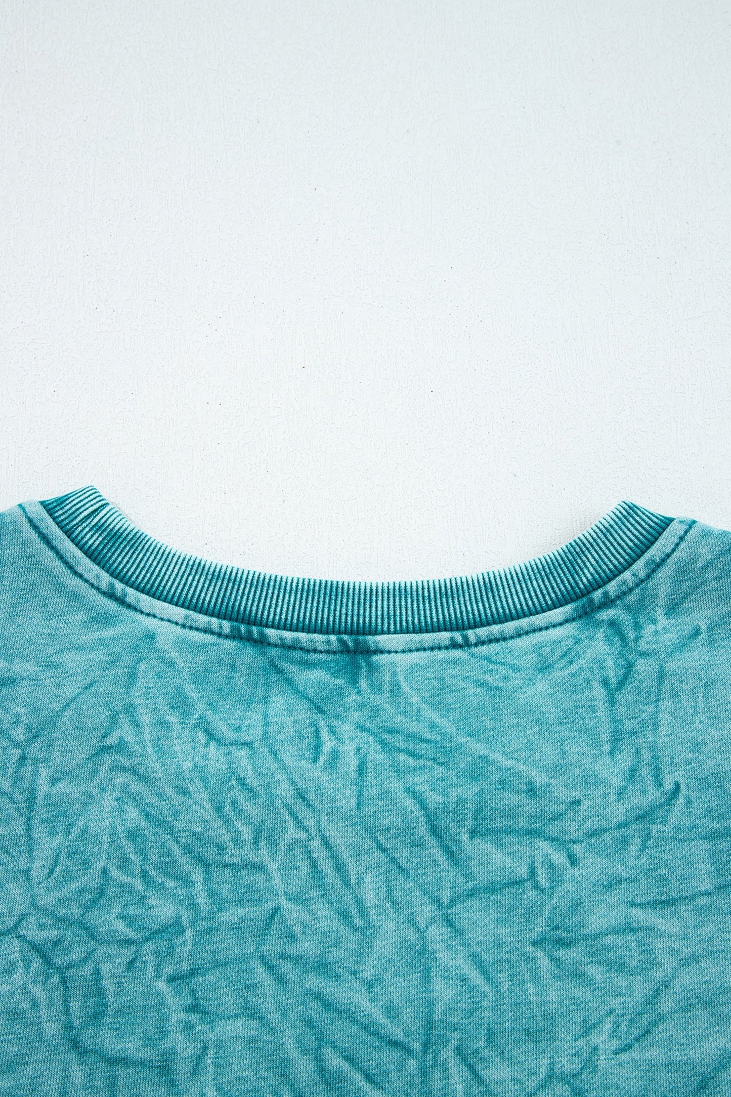 High-rise saved by grace Letter Embroidery Mineral Wash Loose Sweatshirt