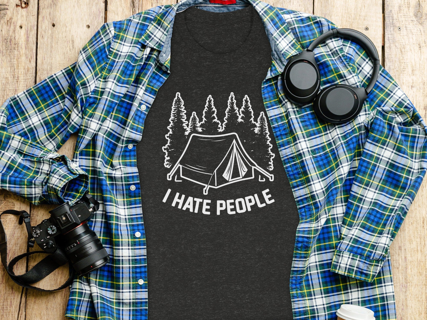 Introvert Camping Vacation Nature Tent and Hate People T-Shirt