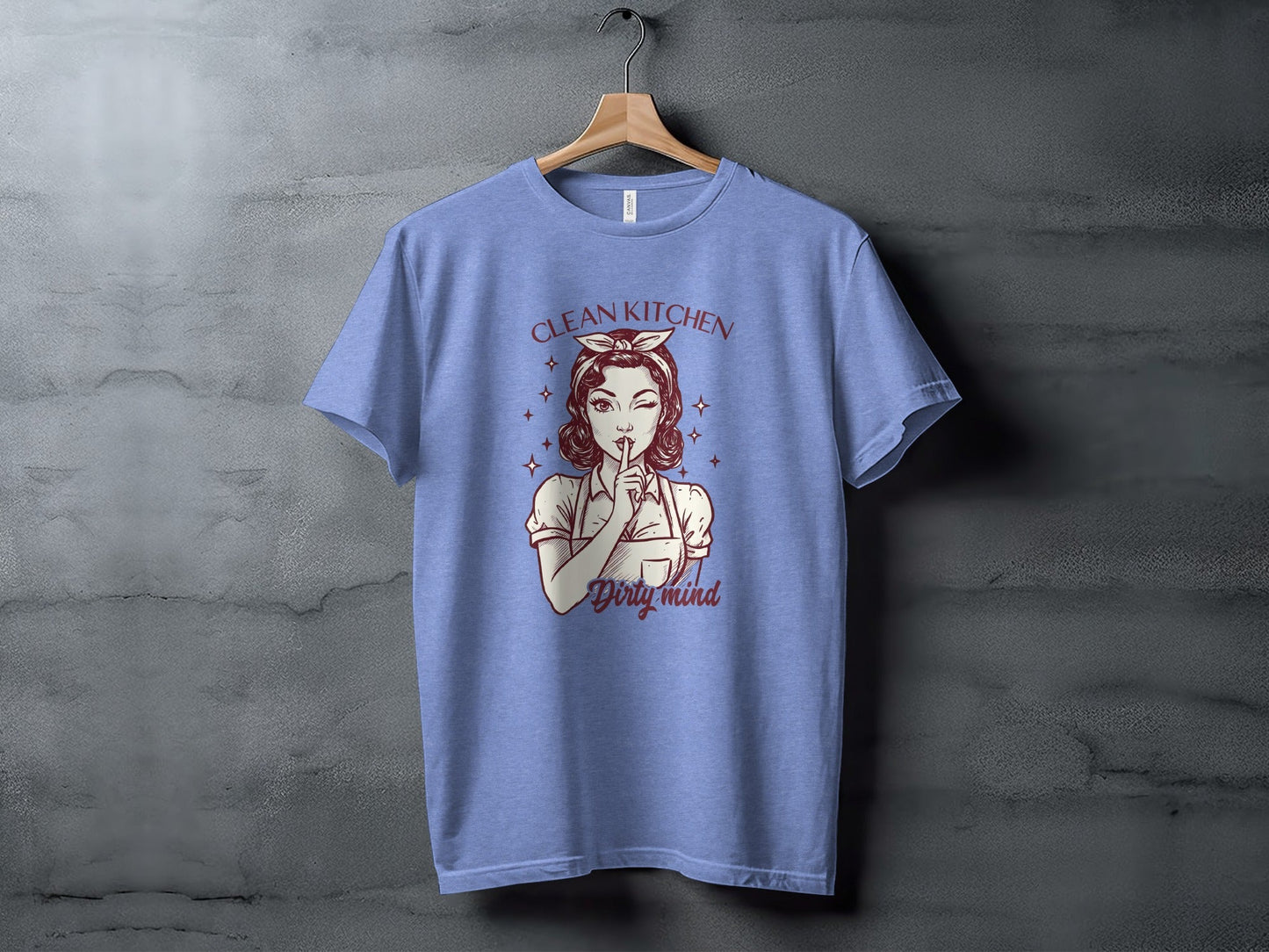 Clean Kitchen Dirty Mind Retro Woman Graphic T-Shirt