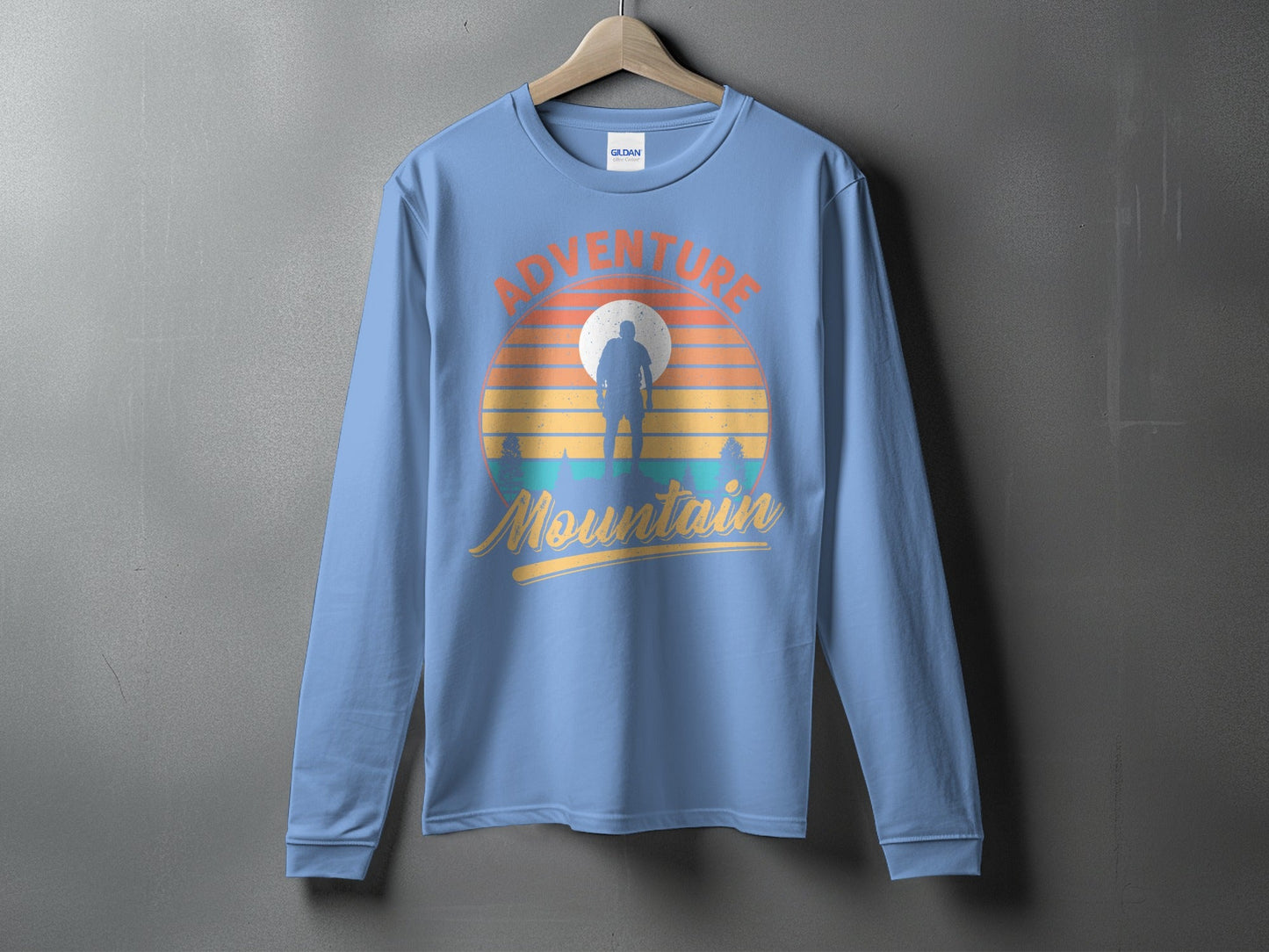 Adventure Above Mountain Sunset Graphic T-Shirt Long Sleeve T-Shirt