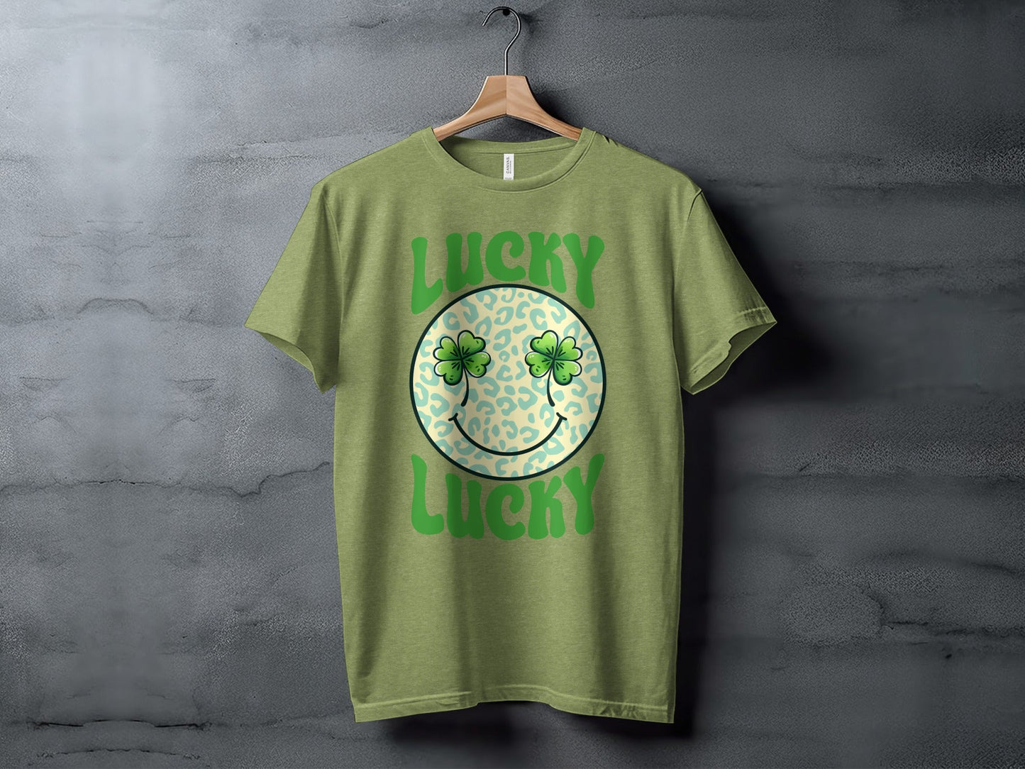 Lucky Clover Smiley Face T-Shirts, Retro St Patricks Day Apparel, Good Luck Outfit, Irish Celebration Shirts, Retro Lucky Tee