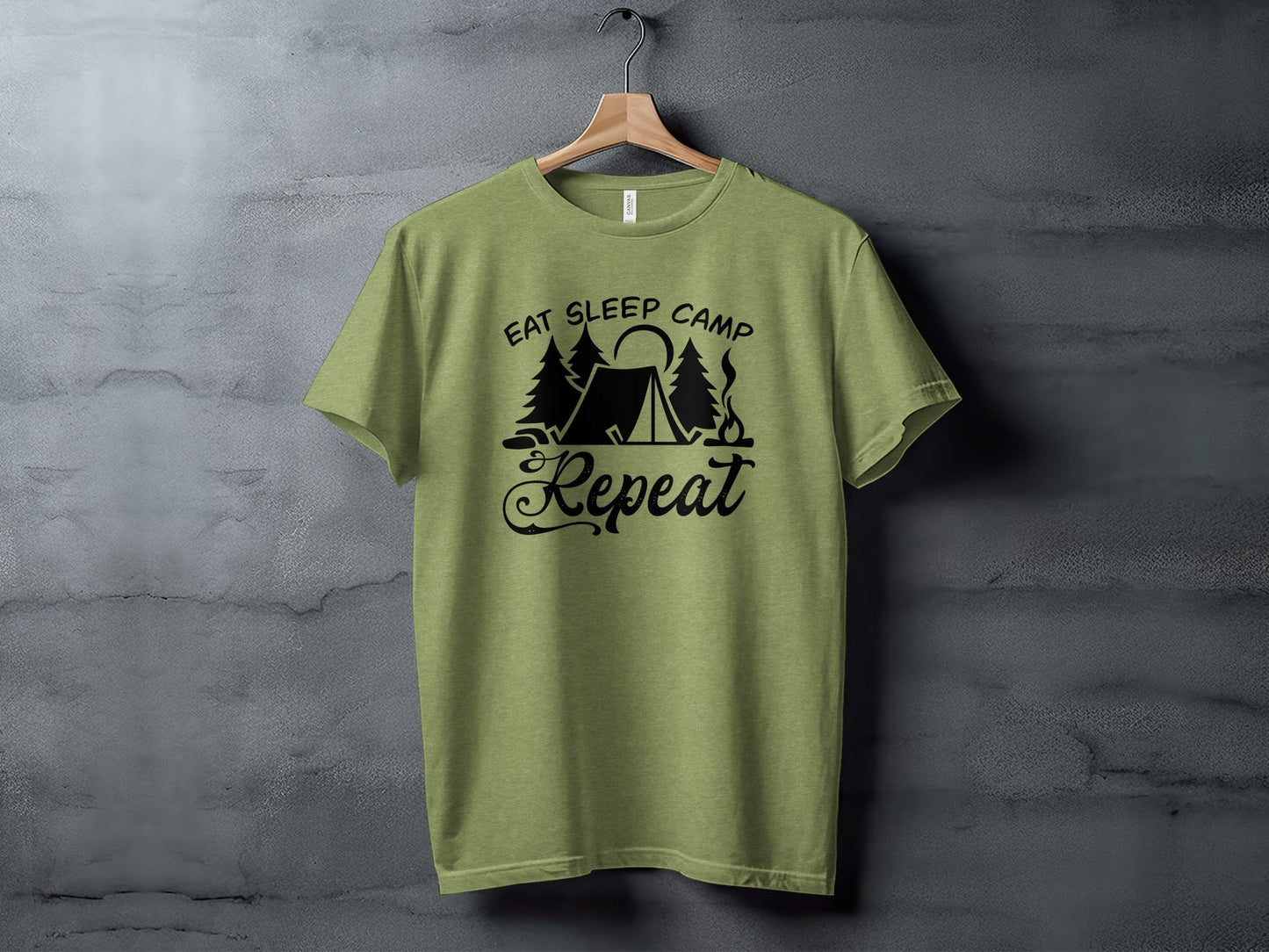Eat Sleep Camp Repeat Adventure Graphic Camping T-Shirt