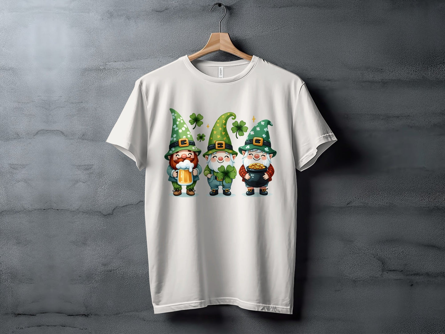Lucky Gnome T-Shirts, St Patricks Day Shirt, Irish Gnome Shirt, Shamrock Shirt, St Paddys Day Apparel, Cute Gnomes T-Shirt