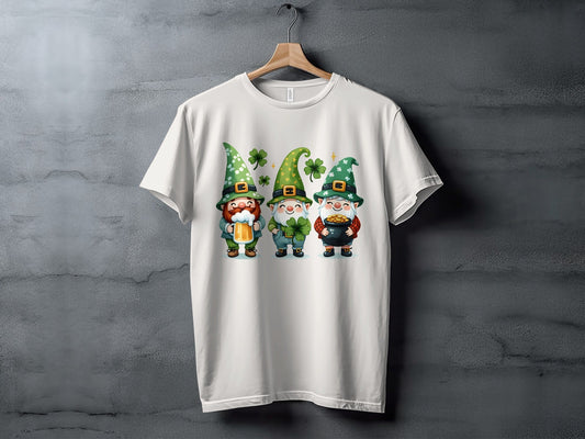 Lucky Gnome T-Shirts, St Patricks Day Shirt, Irish Gnome Shirt, Shamrock Shirt, St Paddys Day Apparel, Cute Gnomes T-Shirt