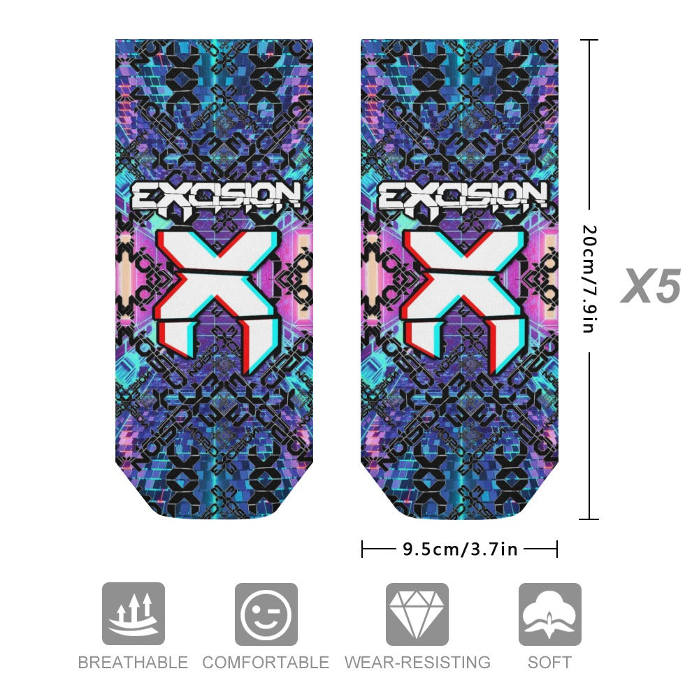 Excision Ankle Socks (5 Pairs) Sweat-proof, Odor-proof, Breathable