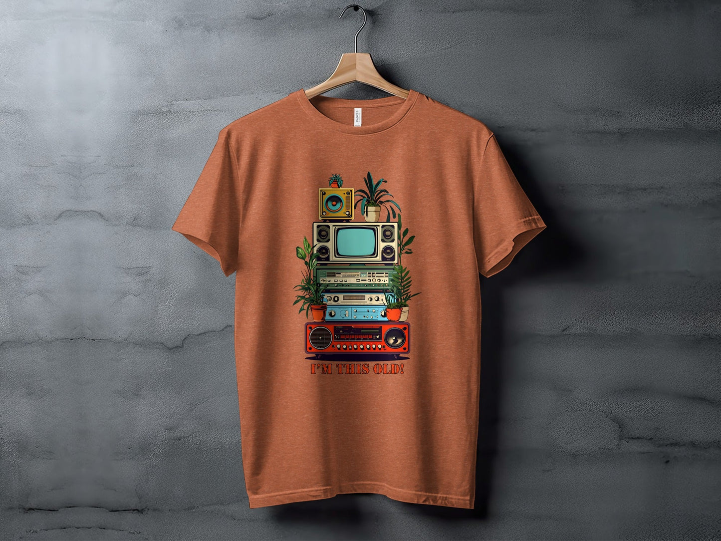 I'm This Old Electronics Tower With Plants Graphic T-Shirt