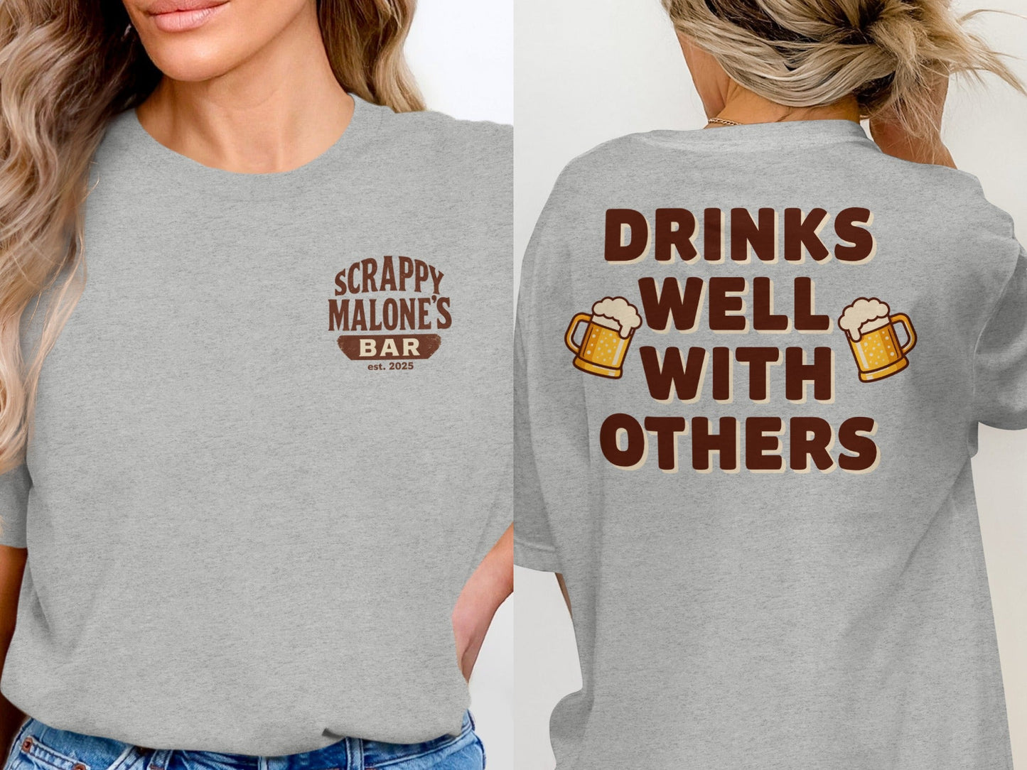 Drinks Well With Others Funny Party Social Graphic T-Shirt
