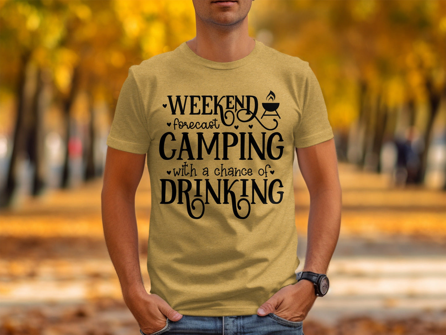 Weekend Forecast Camping With A Chance Of Drinking T-Shirt