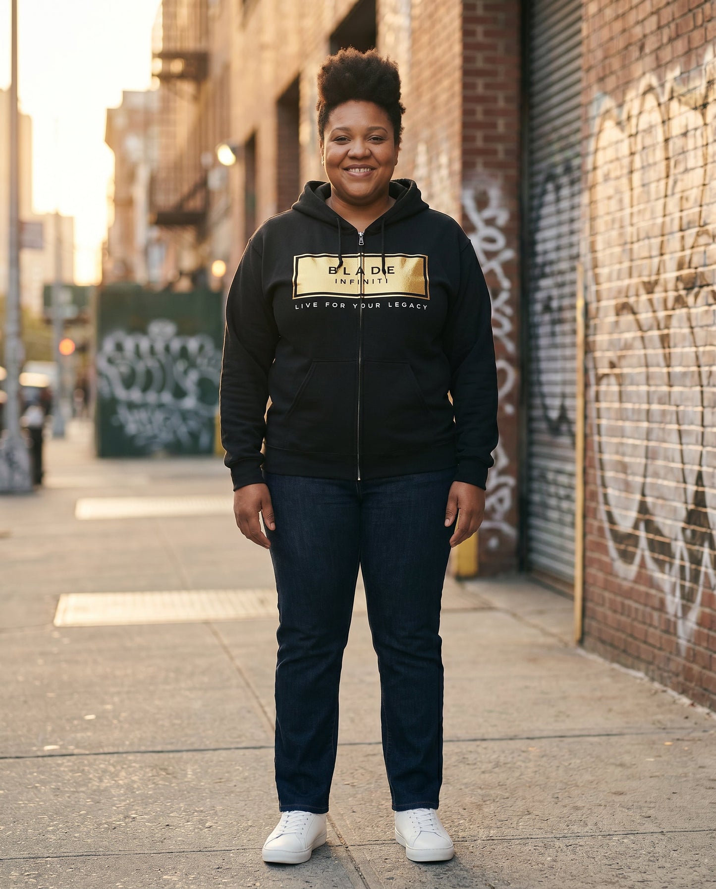 Legacy Essential Gold Zip Hoodie