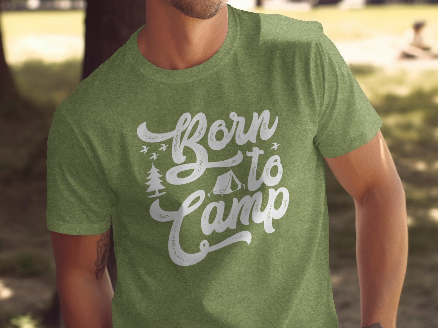 Born To Camp Vacation Hiking Nature Outdoors Fun T-Shirt