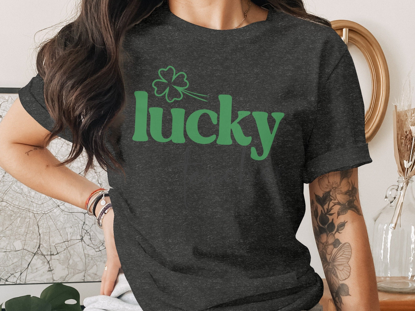 Lucky Teacher Saint Patricks Day Design Graphic T-Shirt