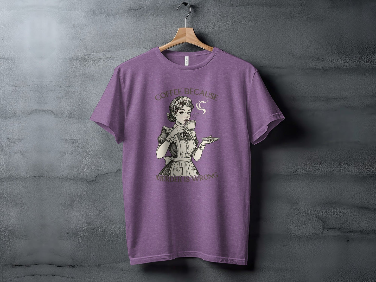 Coffee Because Murder is Wrong Funny Vintage Style T-Shirt