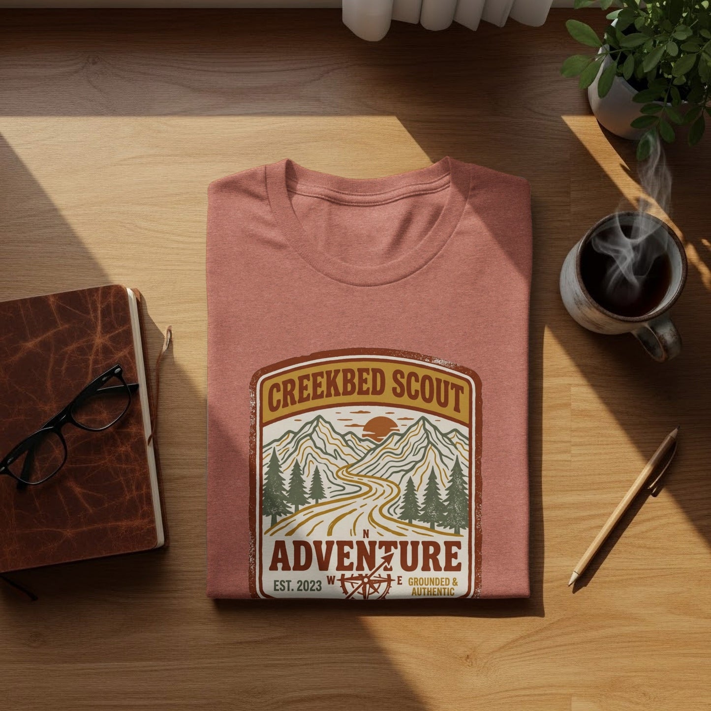 Rugged Creekbed Scout Adventure Emblem Wilderness Shirt