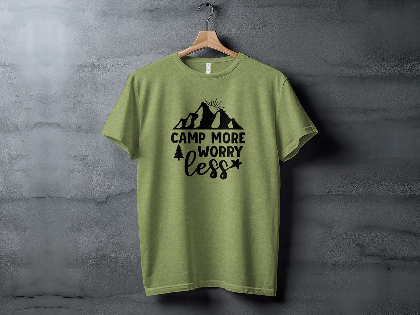 Camp More Worry Less Adventure Outdoors Lifestyle T-Shirt