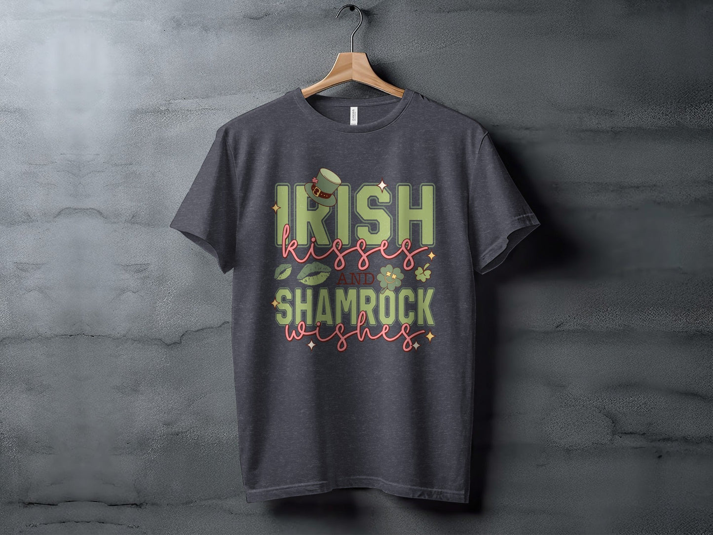 Irish Kisses Shamrock Wishes T-Shirts, St Patricks Day T-Shirts, Lucky Shirt, St Paddys Day Tee, St Patricks Day Gifts, Irish Gifts