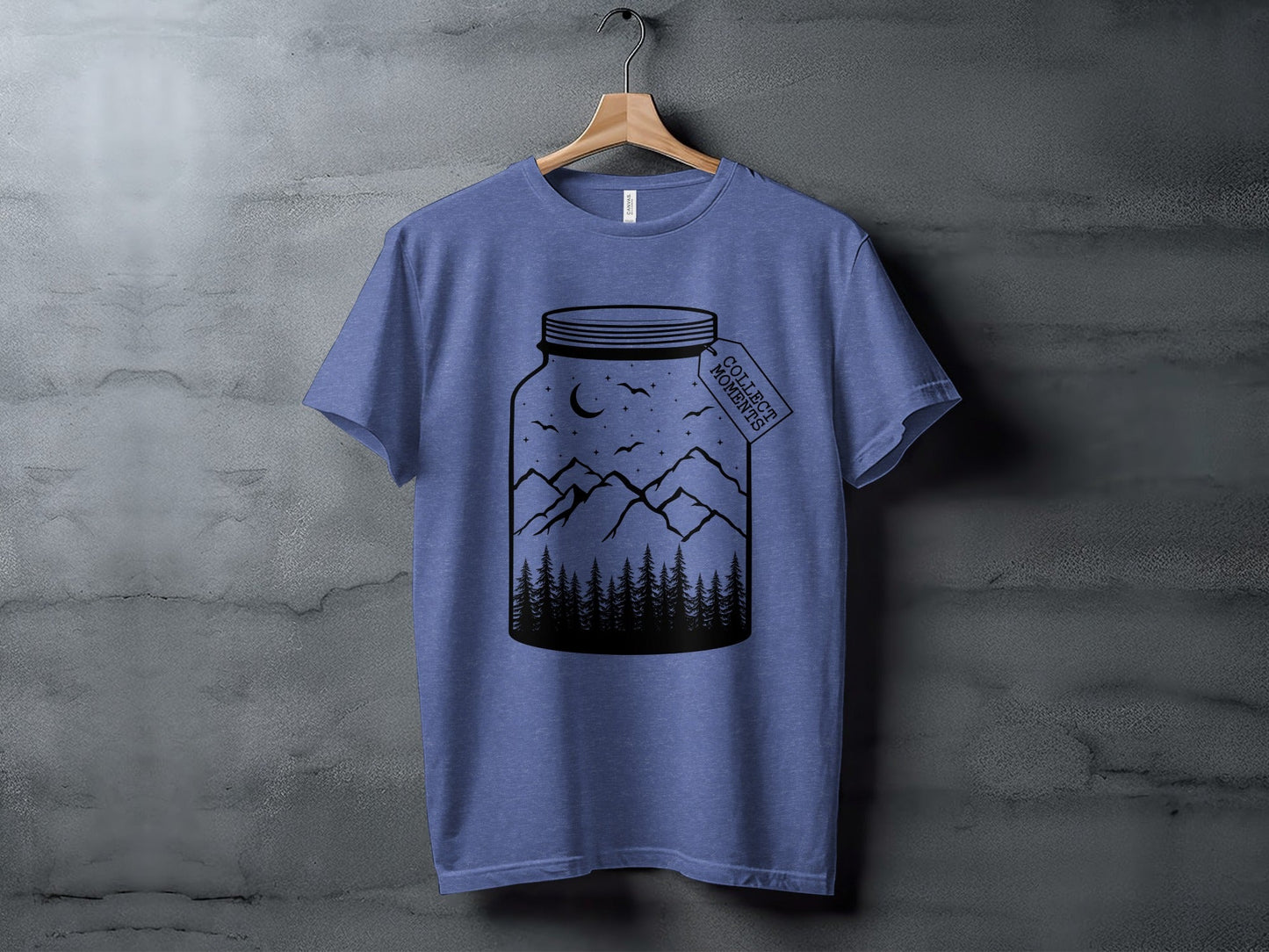 Collect Moments Jar with Mountains Scene Design T-Shirt