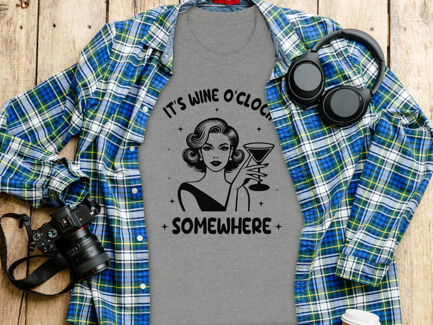 It's Wine O'Clock Somewhere Classy Lady Graphic T-Shirt