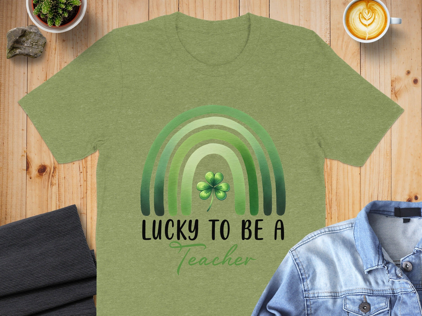 Lucky To Be A Teacher Rainbow St Patricks Day T-Shirt