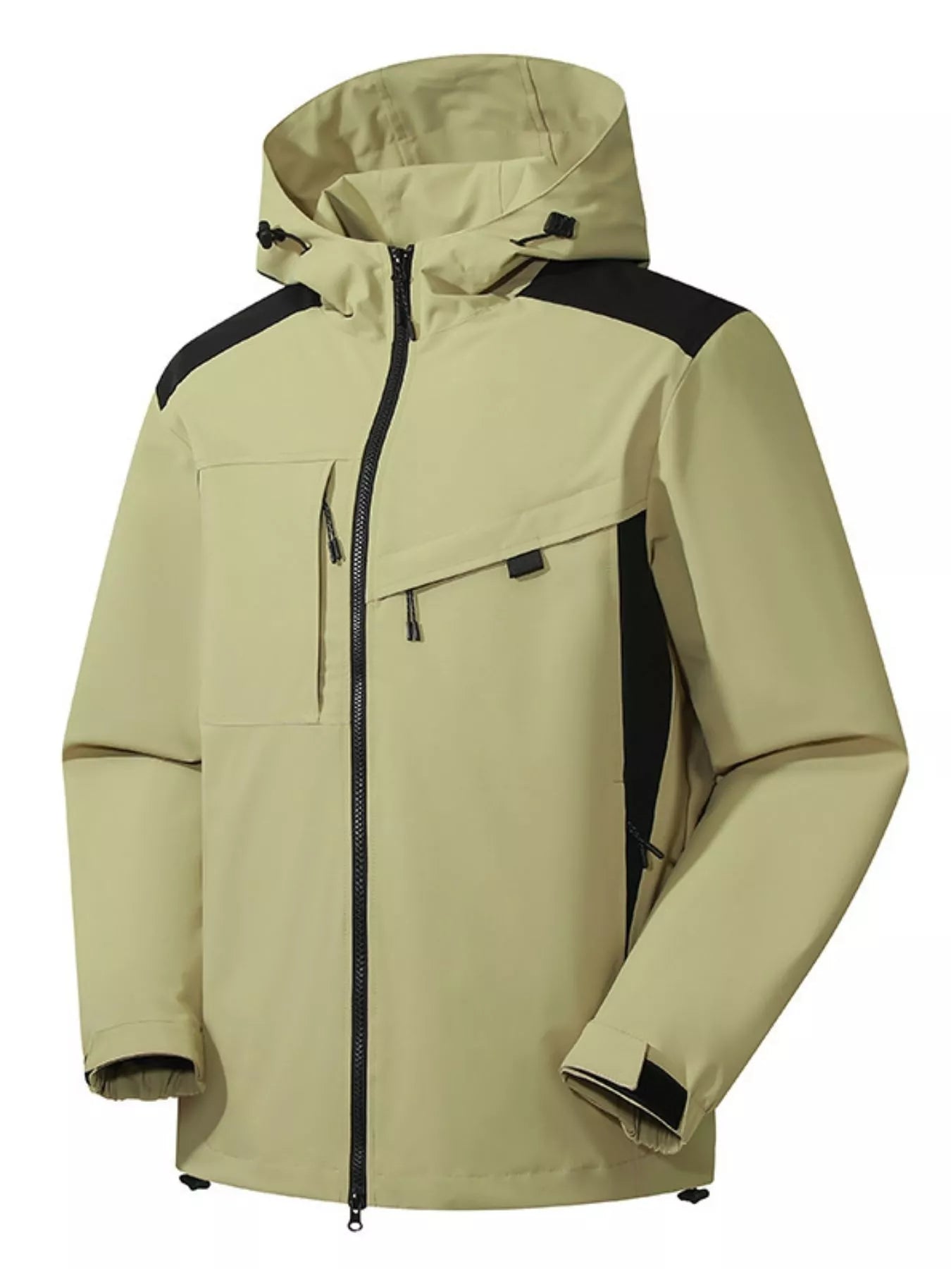 Men's Full Size Waterproof Hooded Zip Up Jacket Plus Size