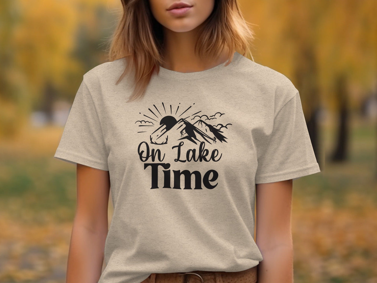 On Lake Time Outdoors Nature Hiking Mountains T-Shirt