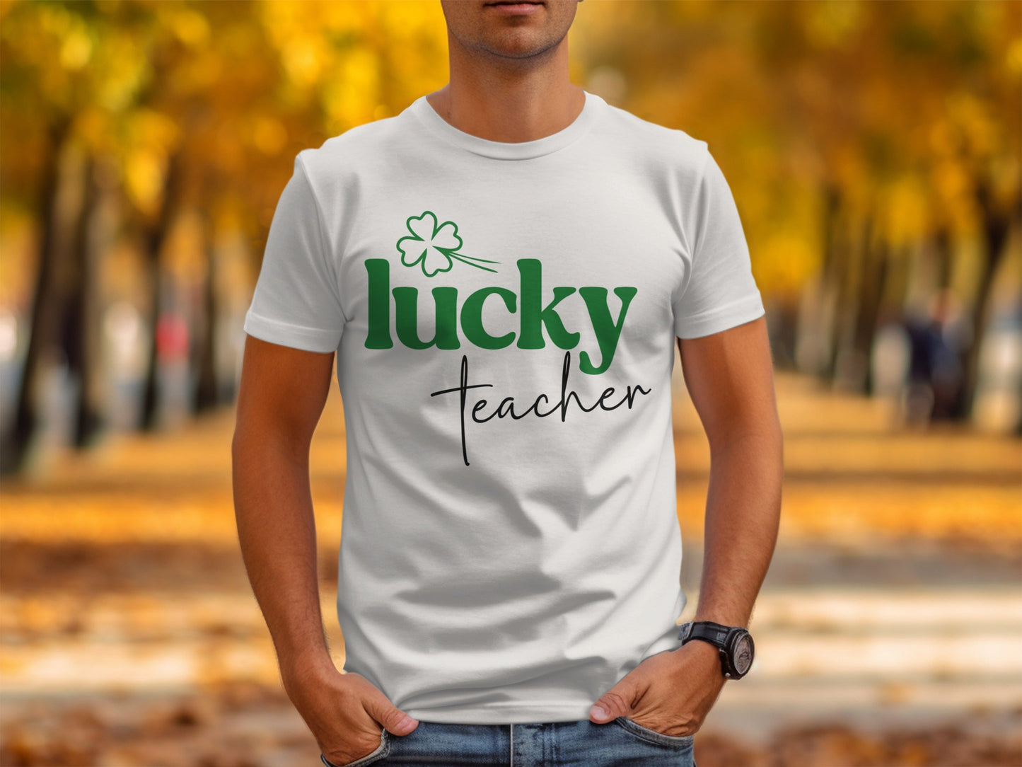 Lucky Teacher Saint Patricks Day Design Graphic T-Shirt