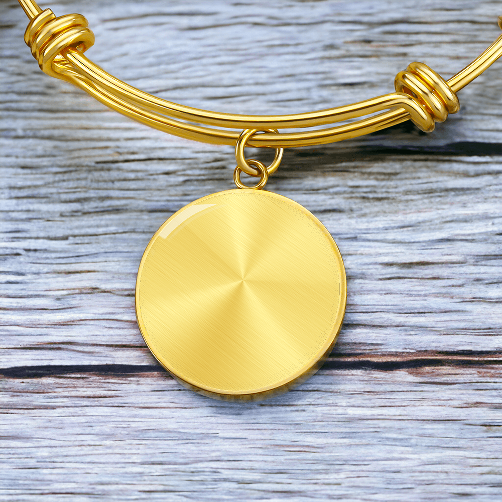 Personalized Luxury Circle Bangle Bracelet – Custom Engraved Keepsake Gift for Her (Silver or Gold)