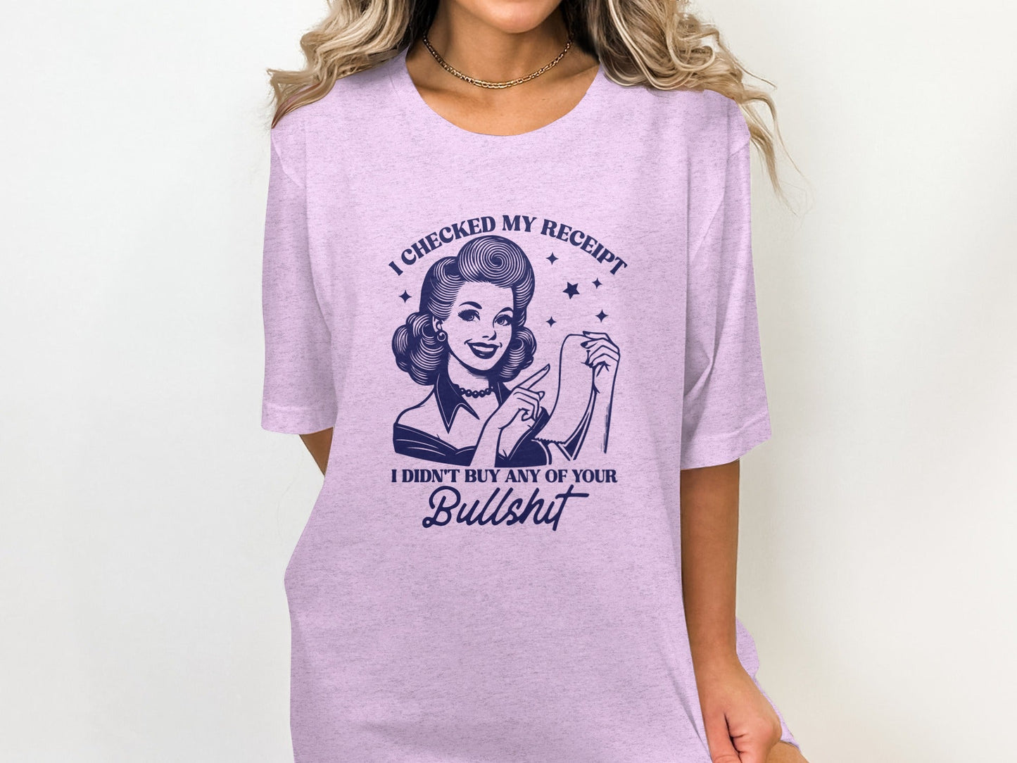 I Checked My Receipt Retro Woman With Attitude T-Shirt