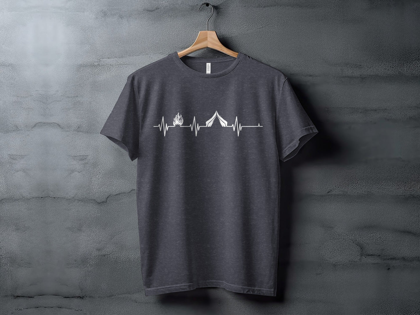 Camping Heartbeat With Tent Plus Fire Summer Camp T-Shirt
