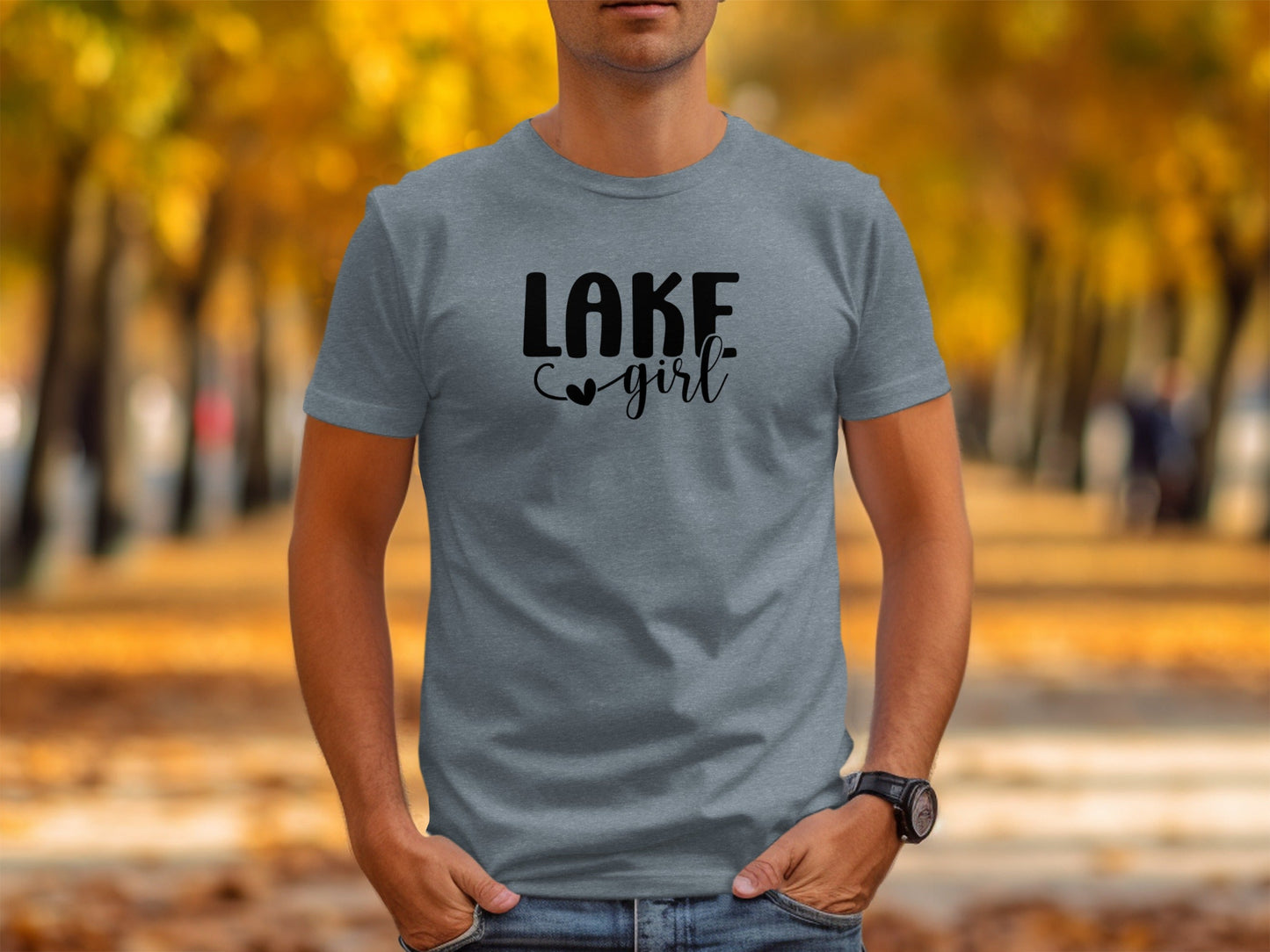 Lake Heart Girl Graphic Summer Vacation Outfit T-Shirt