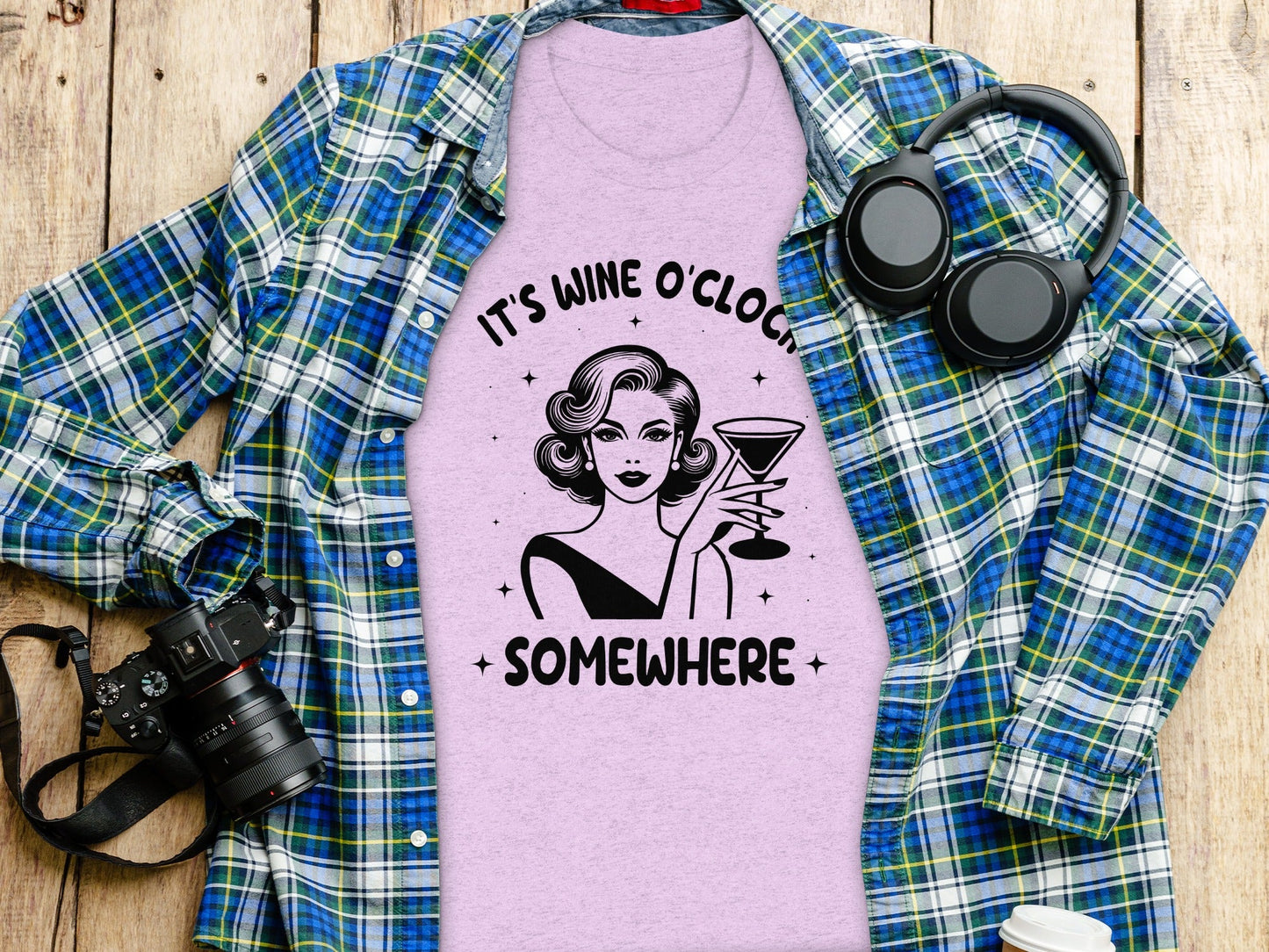 It's Wine O'Clock Somewhere Classy Lady Graphic T-Shirt