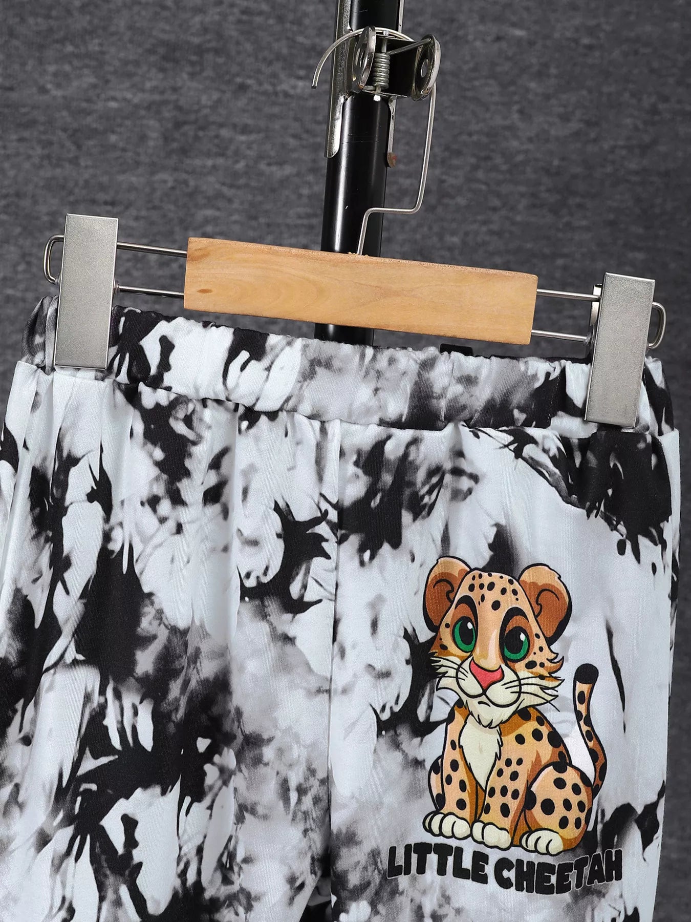 Children's Cheetah Tie-Dye Top and Pants Set