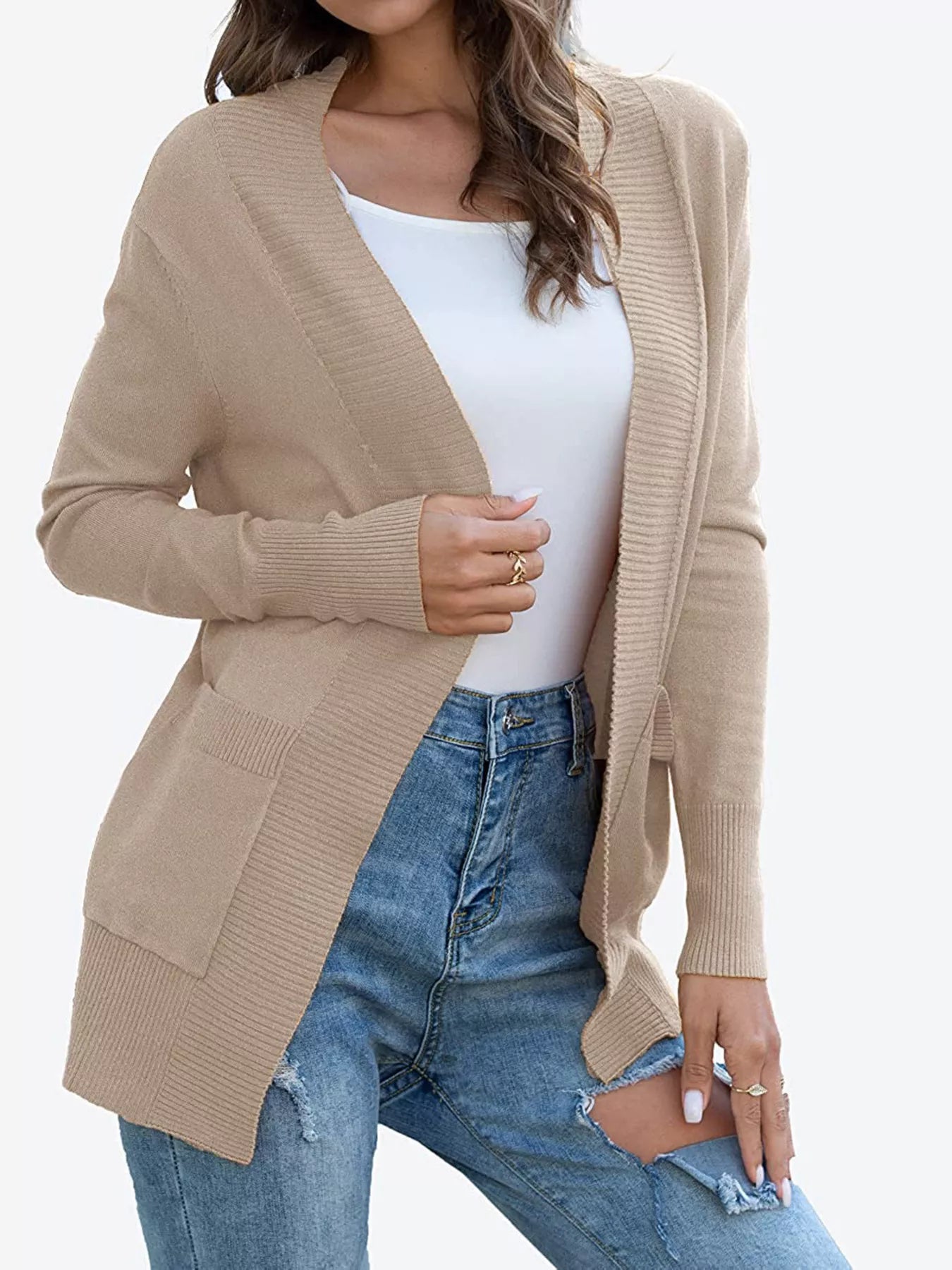 Open Front Knit Cardigan