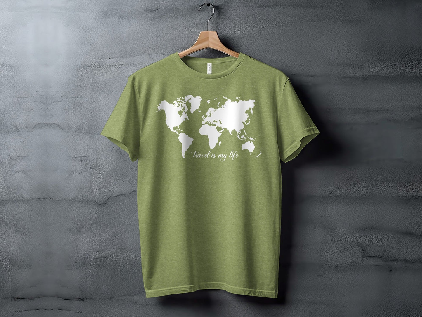 World Map Travel is My Life Graphic Design T-Shirt