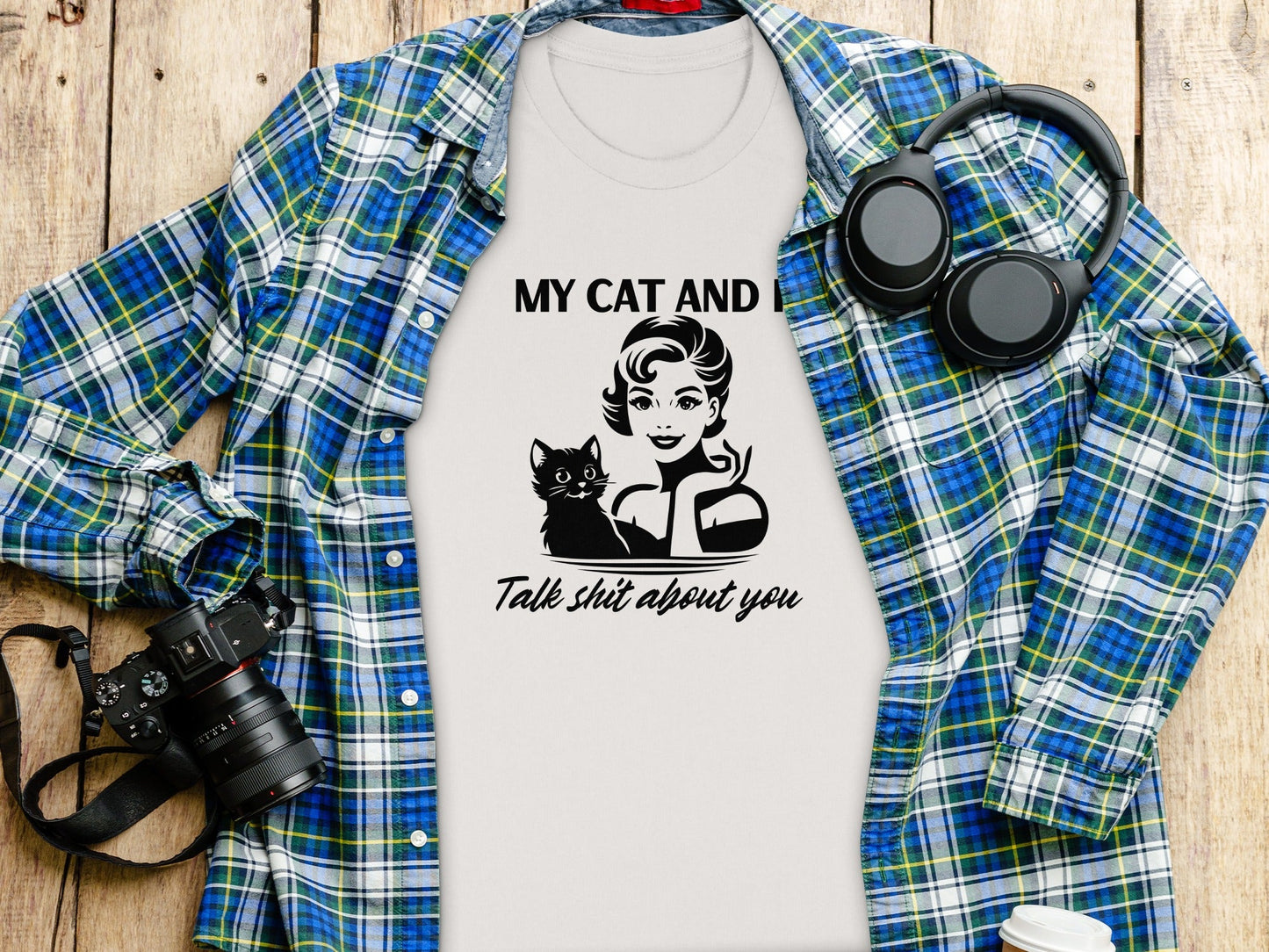 My Cat And I Talk Shit About You Funny Pet T-Shirt