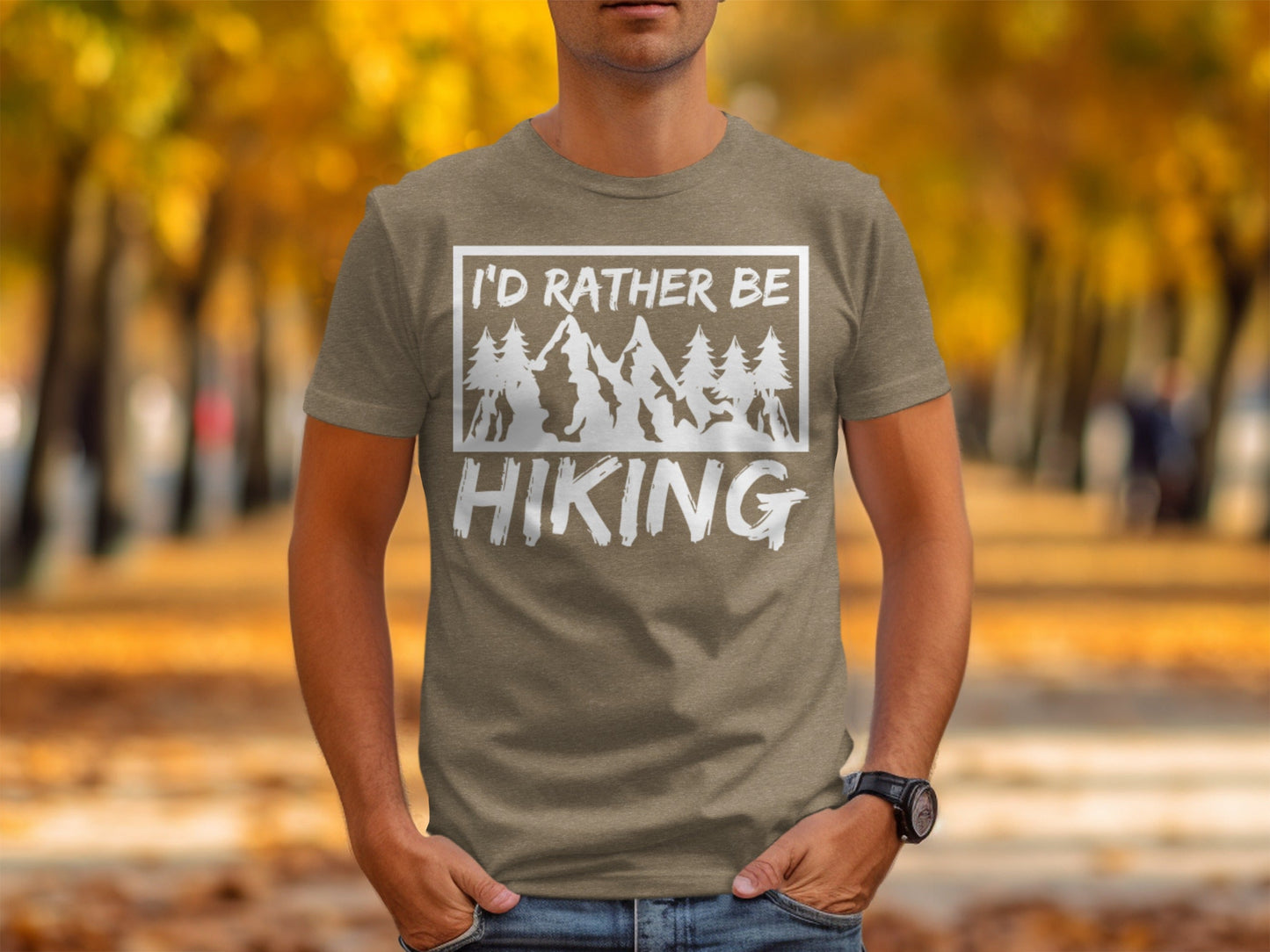 I would rather be Hiking outdoors Mountain T-Shirt