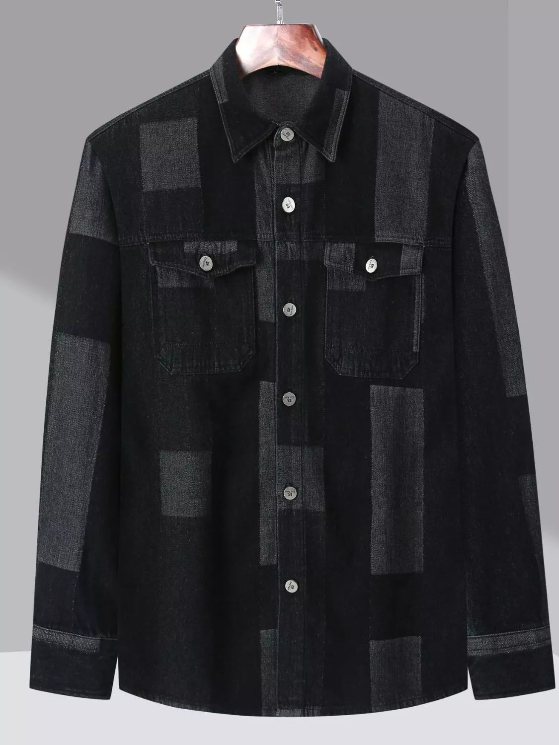 Men's Plus Size Urban Style Button Up Denim Jacket