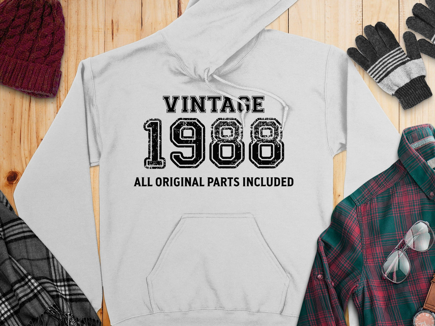 Vintage 1988 All Original Parts Included Design Hoodie