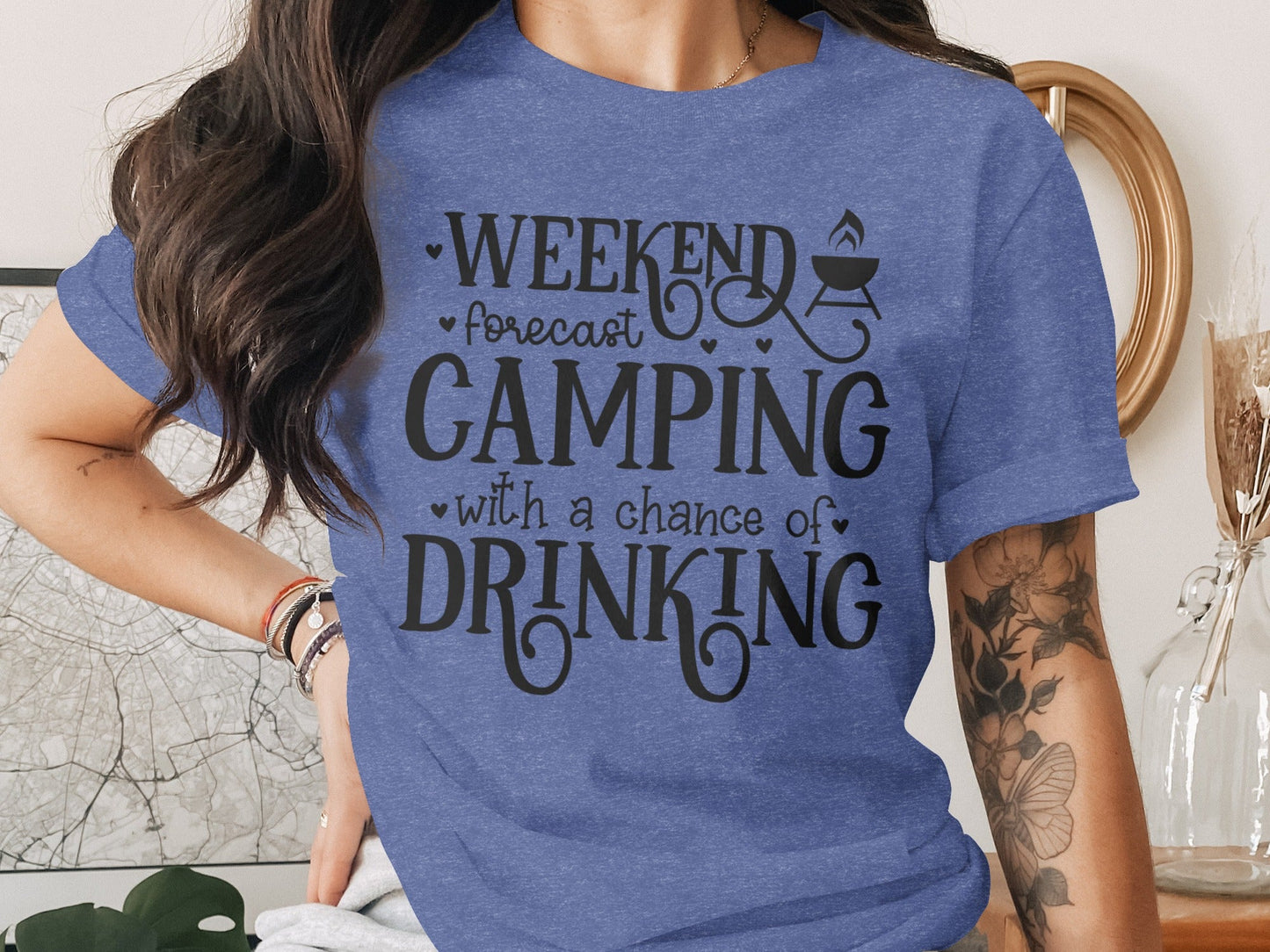 Weekend Forecast Camping With A Chance Of Drinking T-Shirt