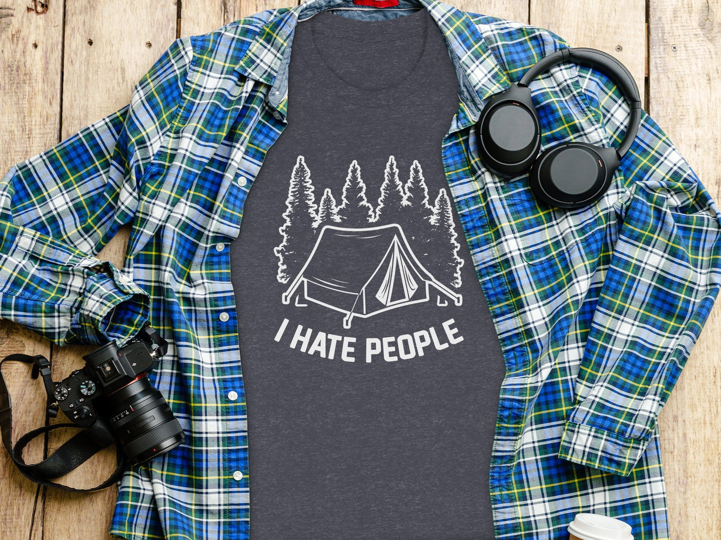 Introvert Camping Vacation Nature Tent and Hate People T-Shirt