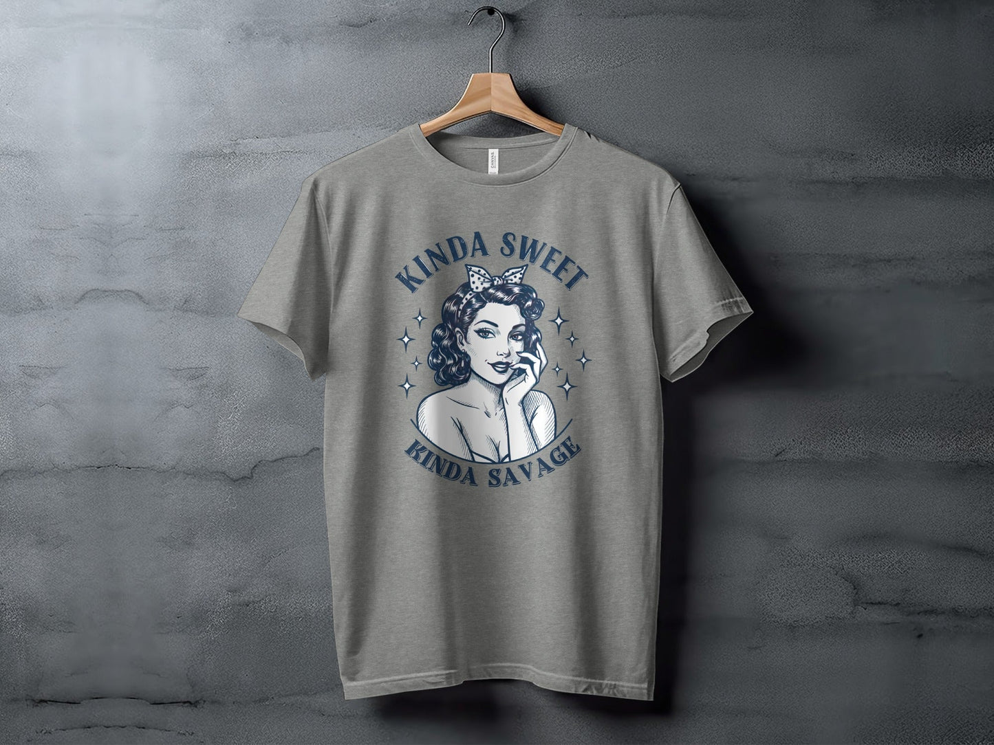 Kinda Sweet Kinda Savage Pinup Girl Stylish Design T-Shirt