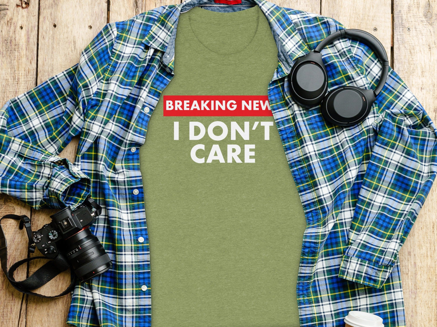 Breaking News I Don't Care Statement Novelty Humor T-Shirt