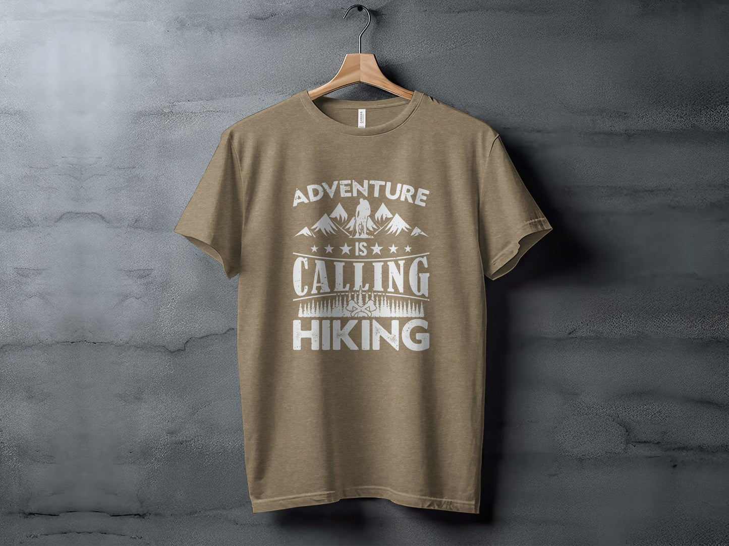 Adventure Is Calling Hiking Graphic Design T-Shirt