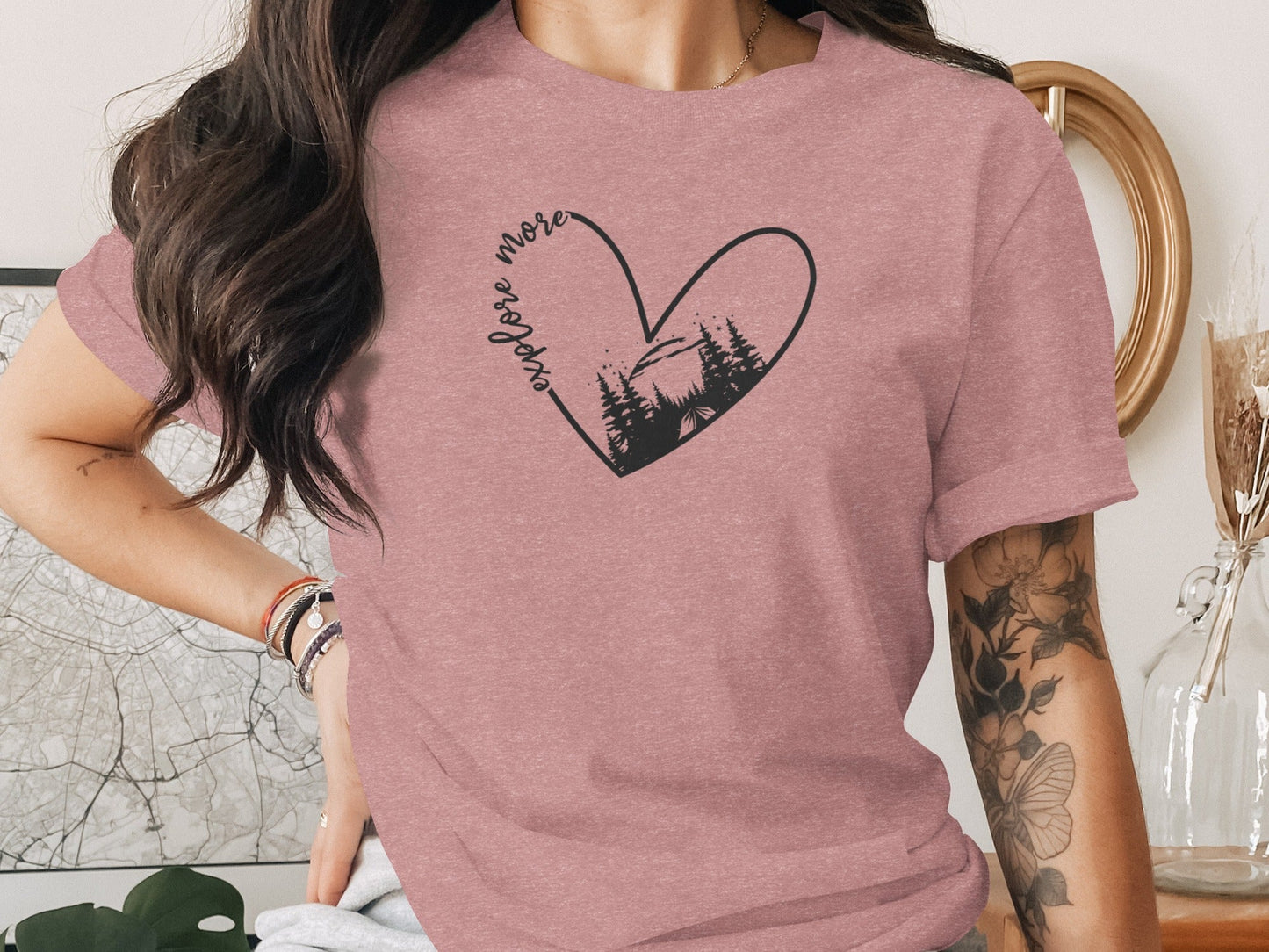 Explore More In Nature Heart Forest Camping T-Shirt