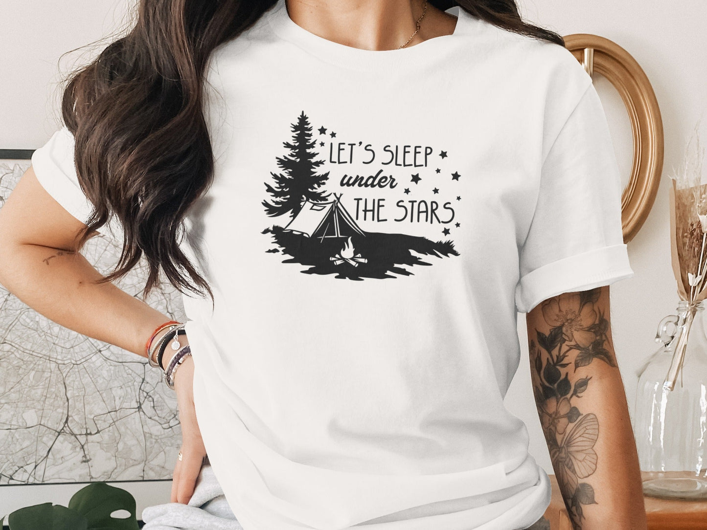 Let's Sleep Under The Stars Adventure Camping T-Shirt